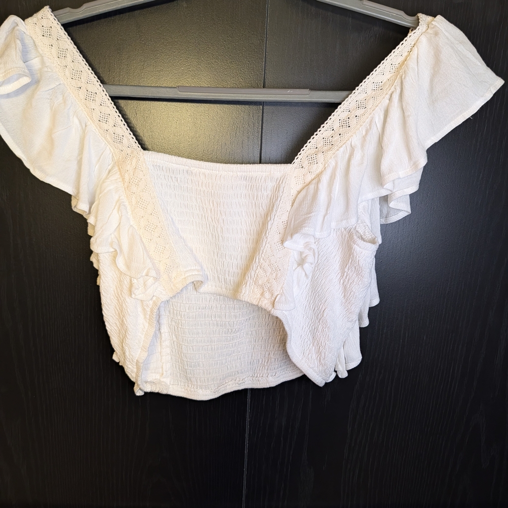 ILLA ILLA Lace Ruffle Cottagecore Fairy Crop Top | Ren Faire Boho - Picture 2 of 7